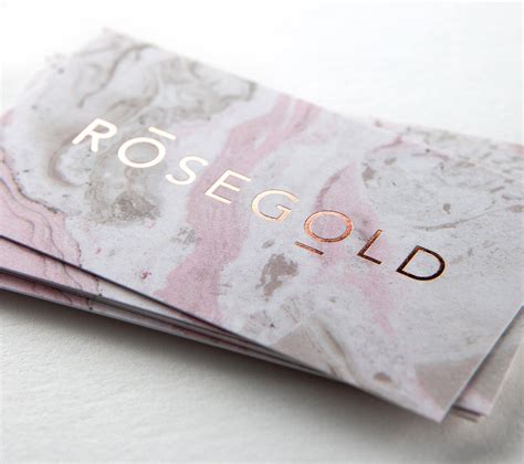 rose gold foiled business cards.